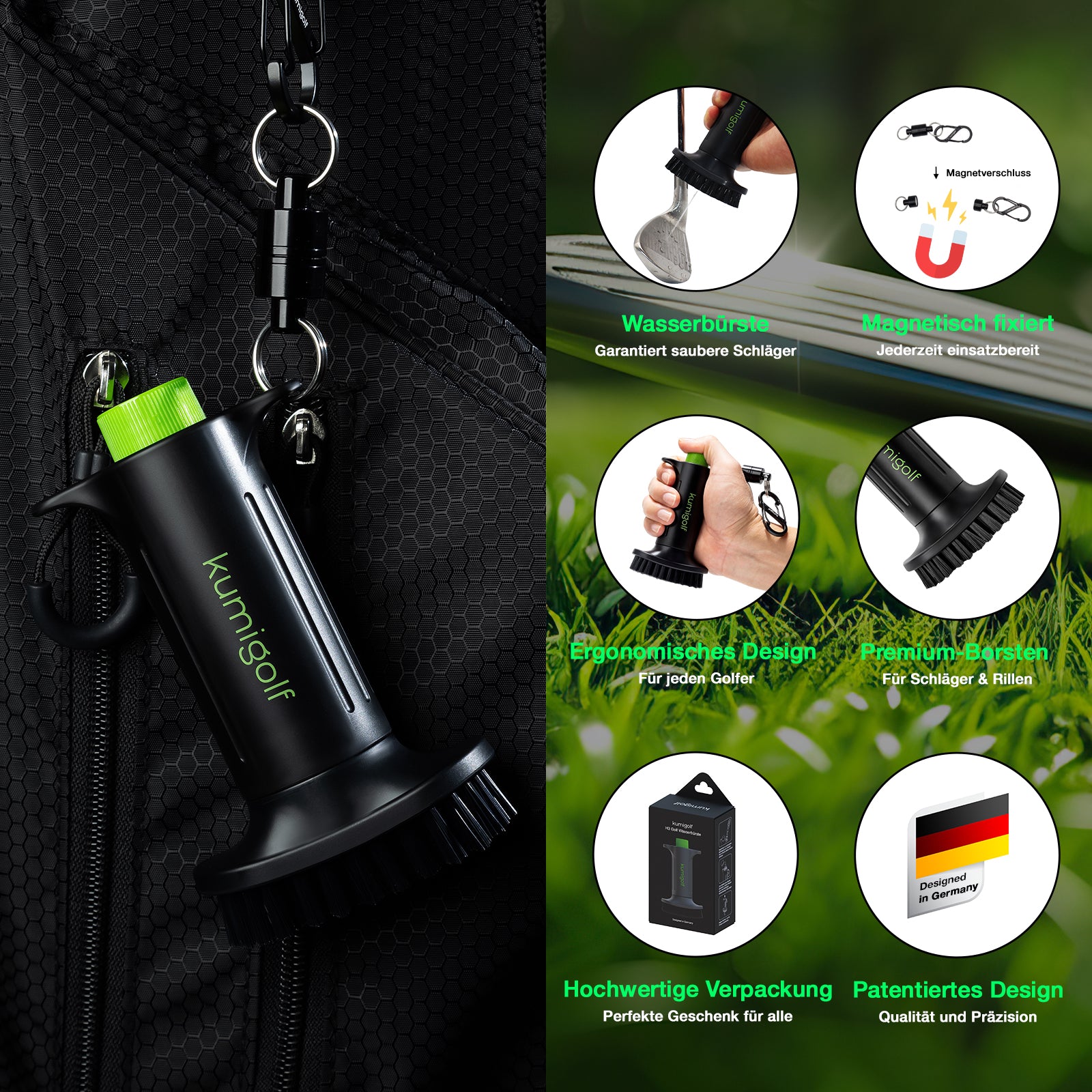H3 Golf Water Brush Black/Green