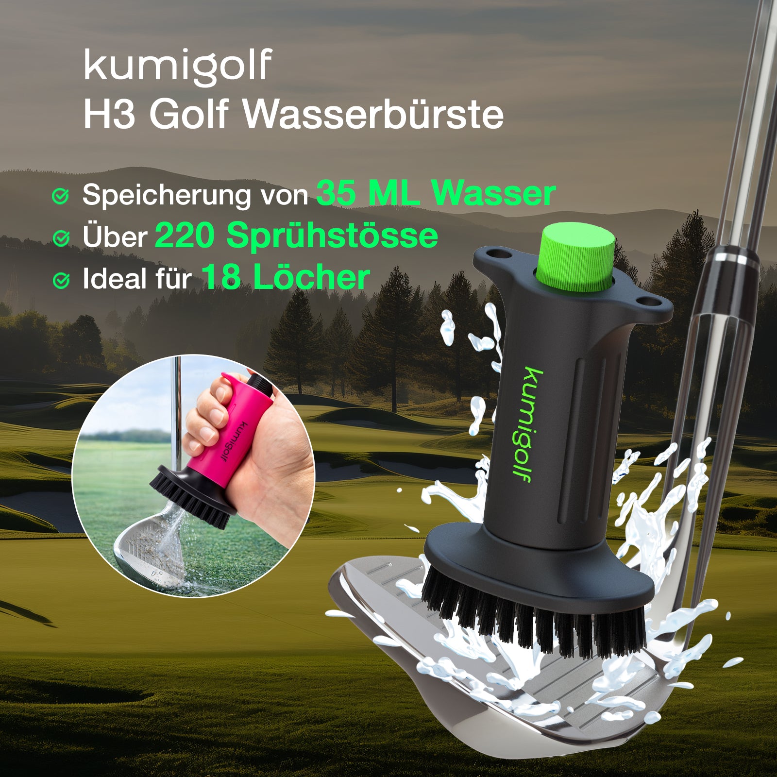 H3 Golf Water Brush Pink/Black