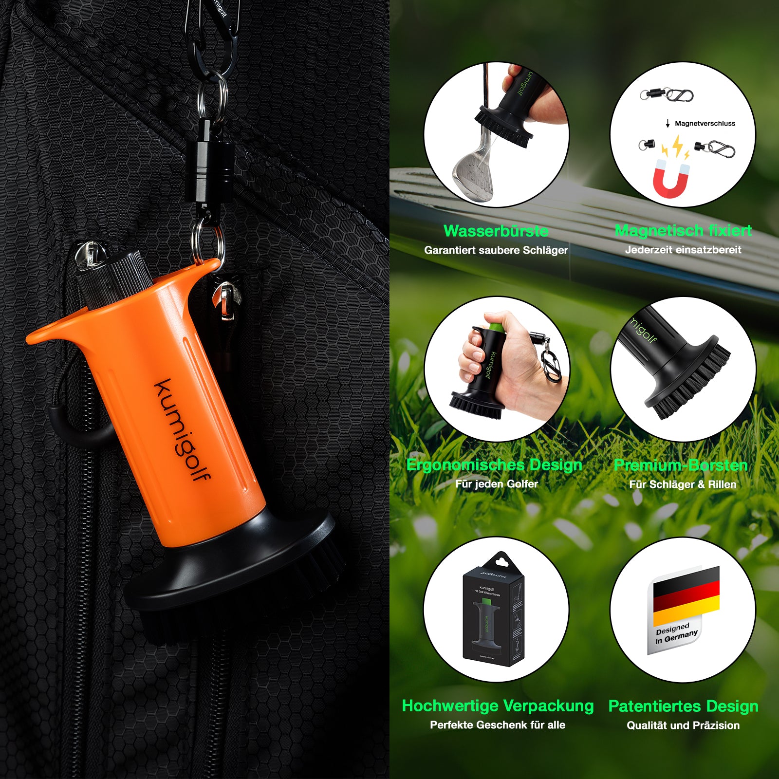 H3 Golf Water Brush Orange/Black
