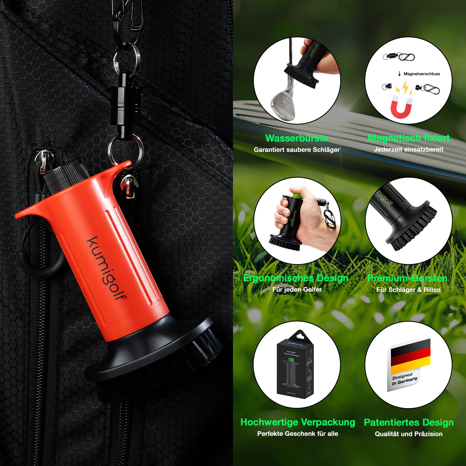 H3 Golf Water Brush Red/Black