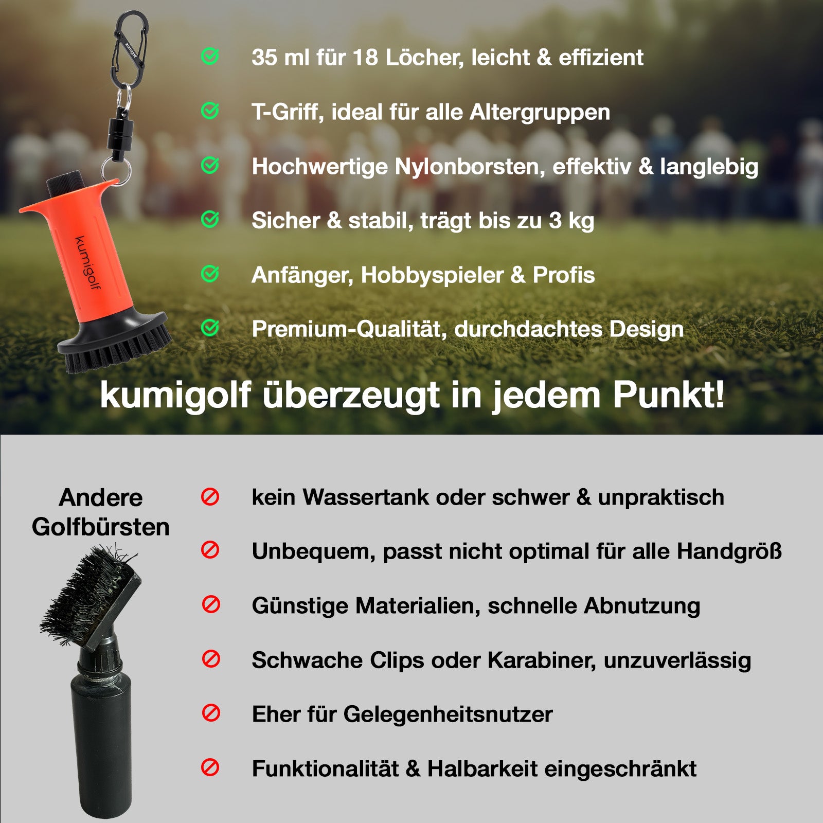 H3 Golf Water Brush Red/Black