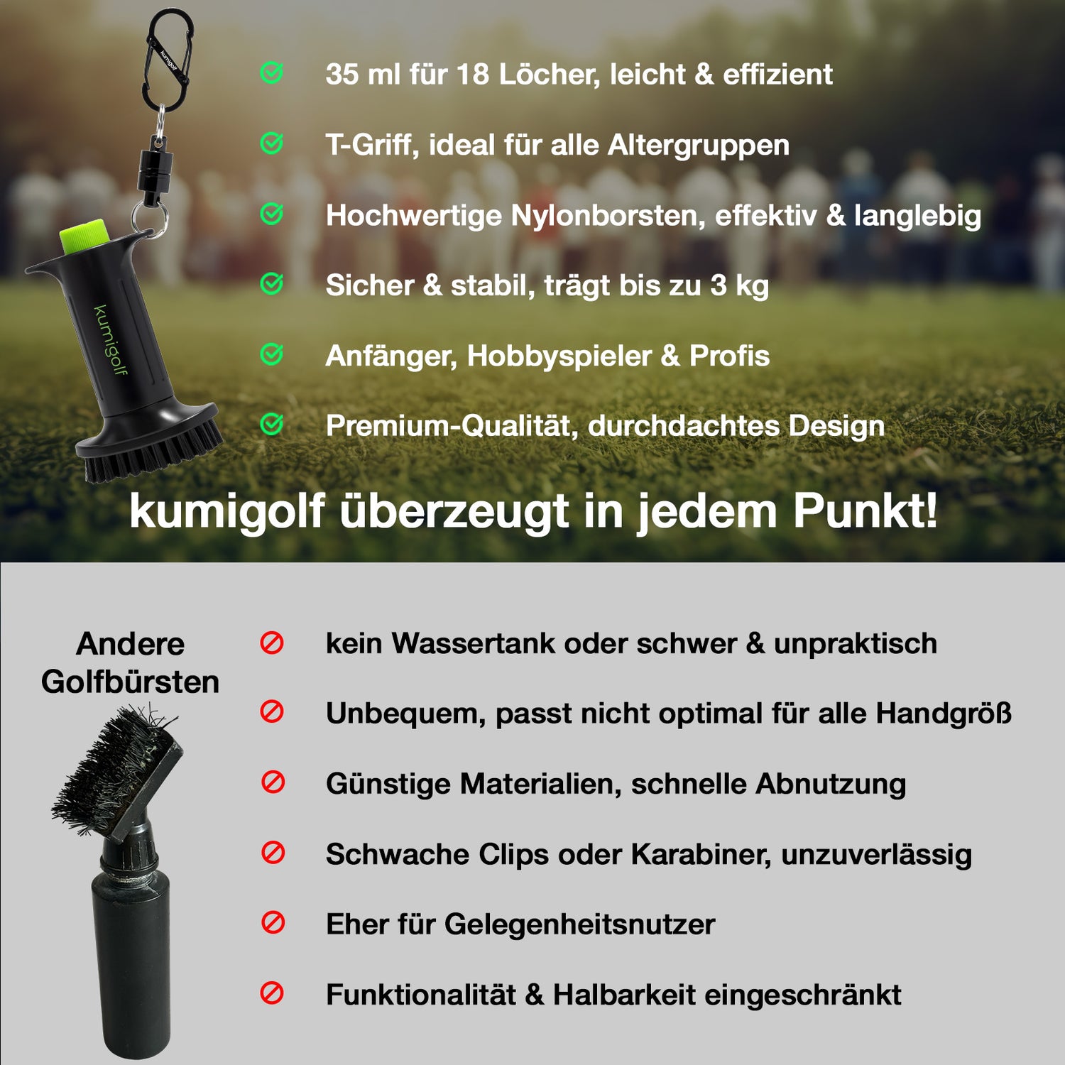 H3 Golf Water Brush Black/Green