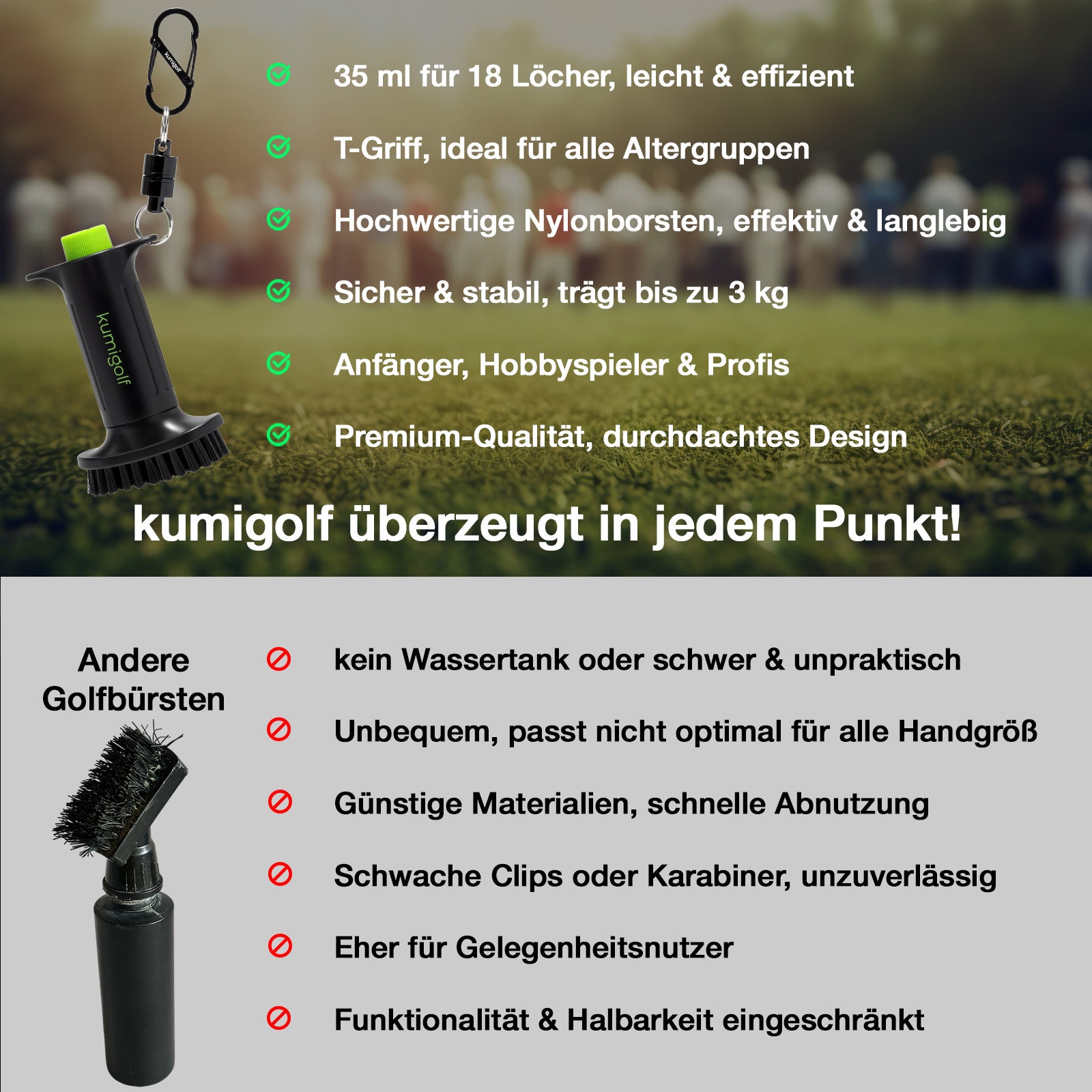 H3 Golf Water Brush Black/Green