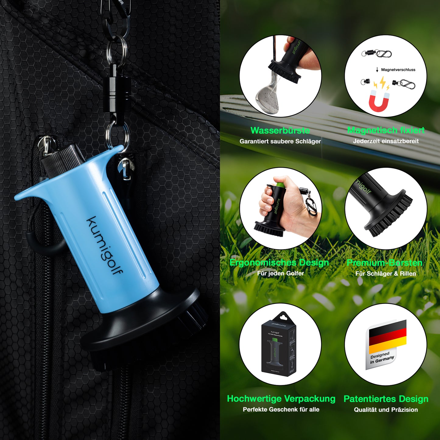 H3 Golf Wasserbürste Blau/Schwarz