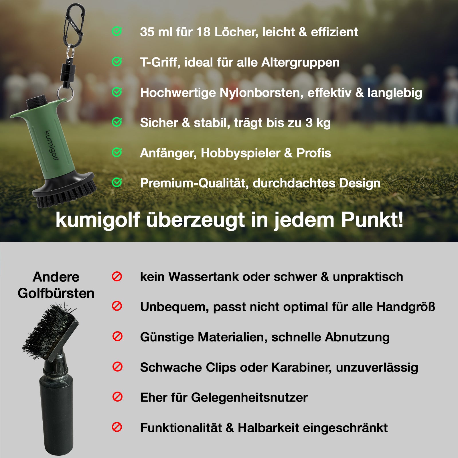 H3 Golf Wasserbürste Grün/Schwarz