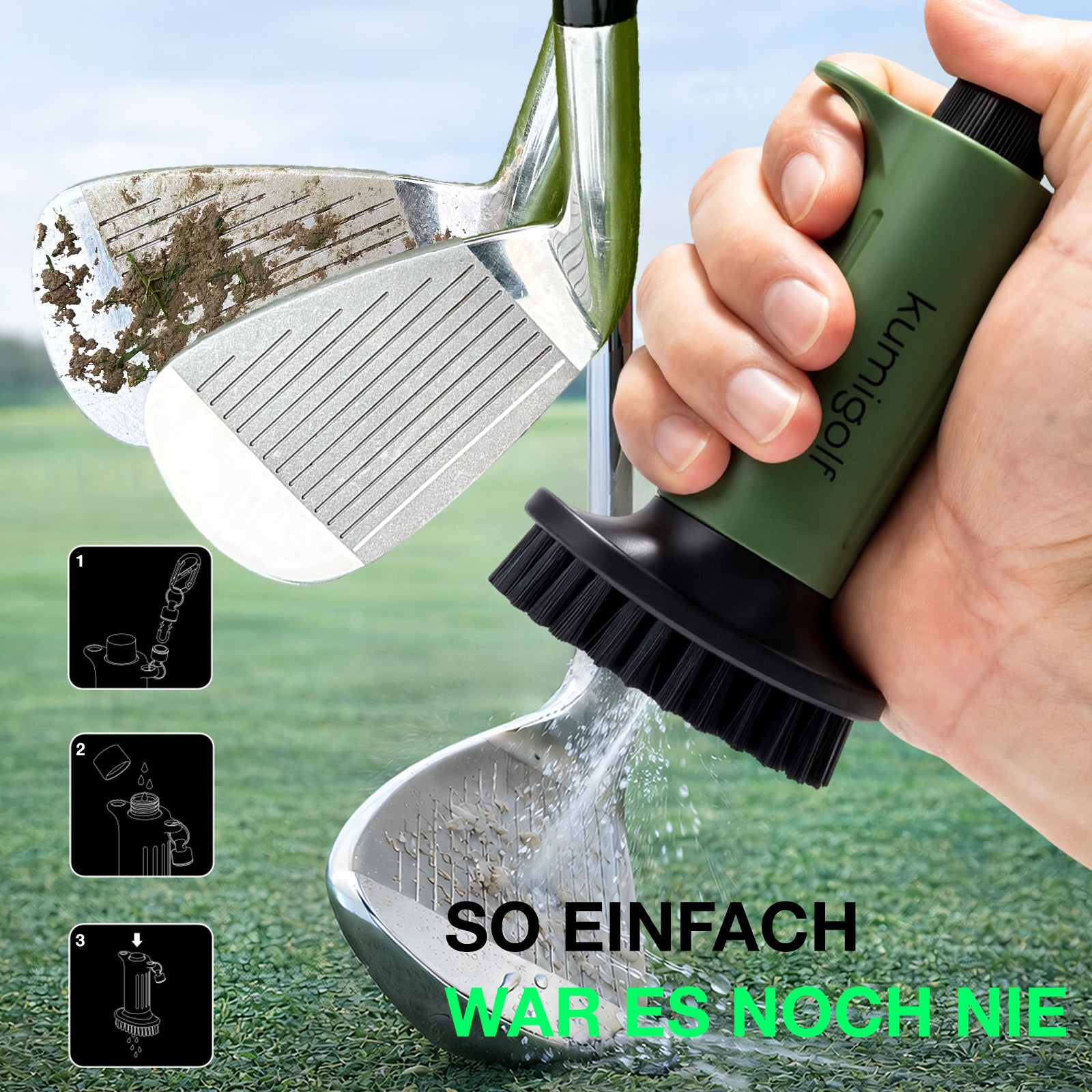 H3 Golf Wasserbürste Grün/Schwarz