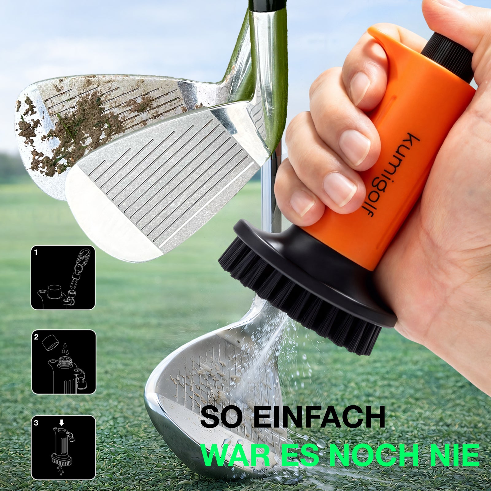 H3 Golf Water Brush Orange/Black