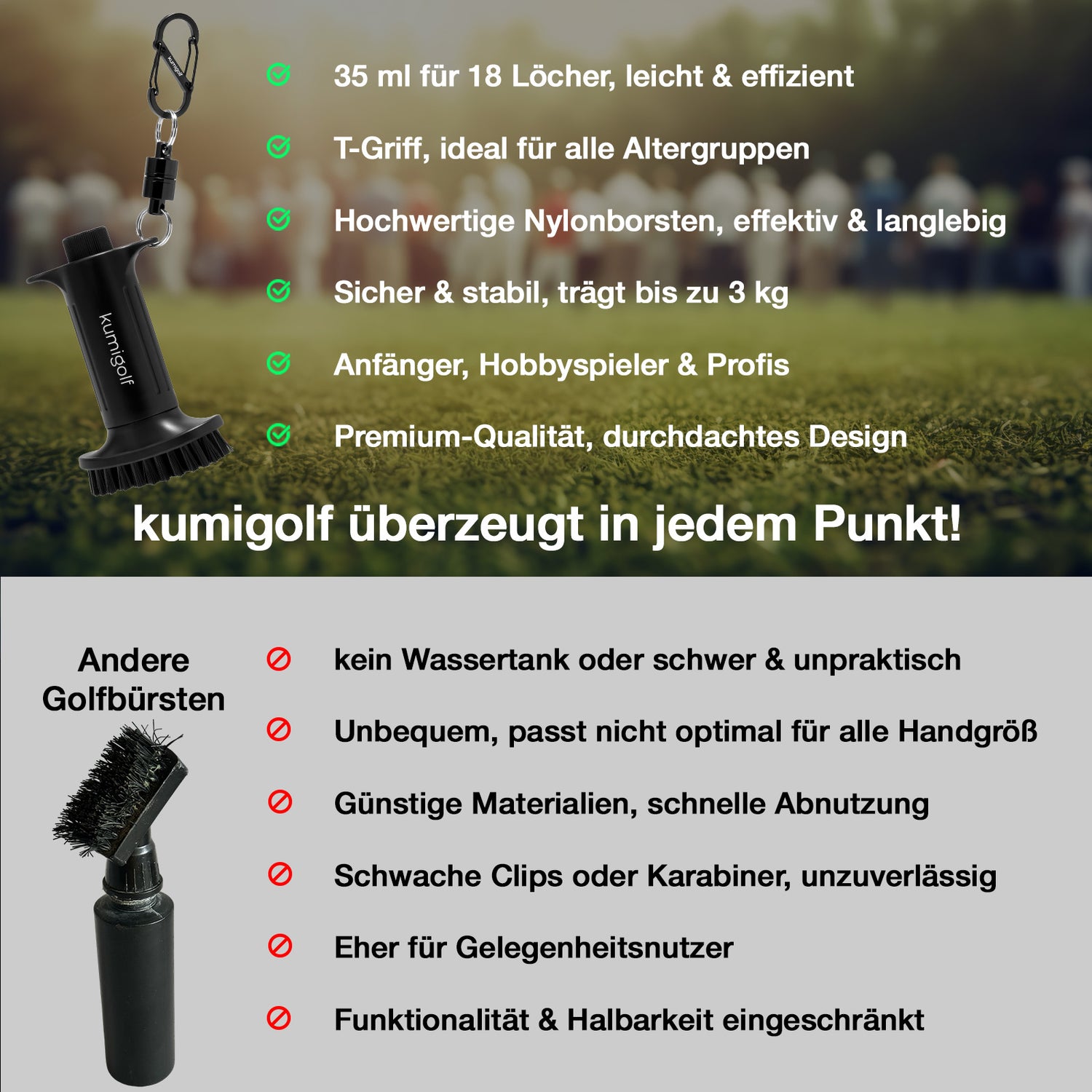 H3 Golf Water Brush Black/Black